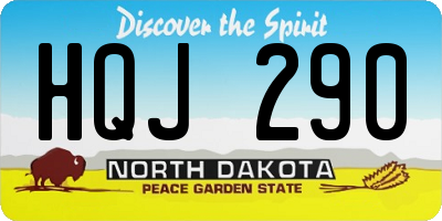 ND license plate HQJ290