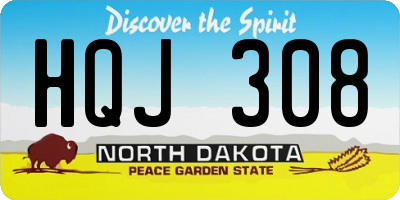 ND license plate HQJ308
