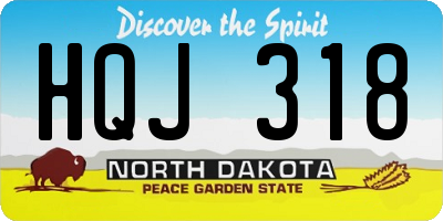 ND license plate HQJ318