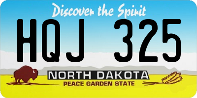 ND license plate HQJ325