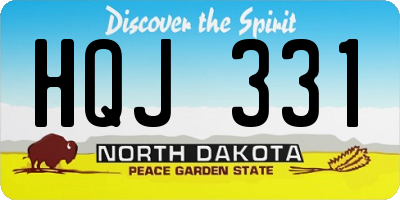 ND license plate HQJ331
