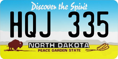 ND license plate HQJ335