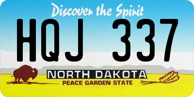 ND license plate HQJ337