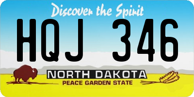 ND license plate HQJ346