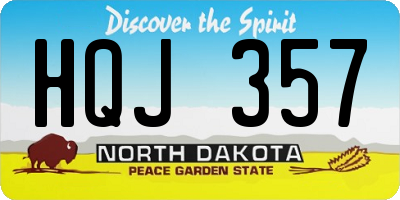 ND license plate HQJ357