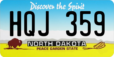 ND license plate HQJ359