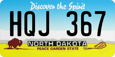 ND license plate HQJ367