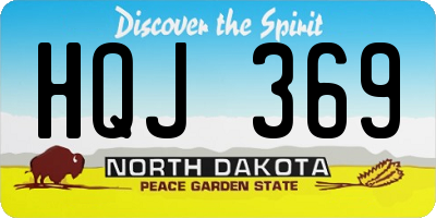 ND license plate HQJ369