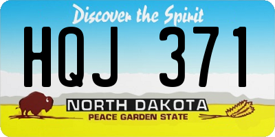 ND license plate HQJ371