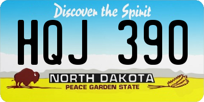 ND license plate HQJ390