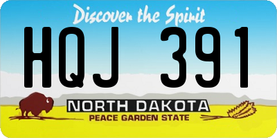 ND license plate HQJ391
