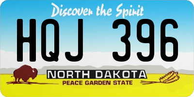 ND license plate HQJ396