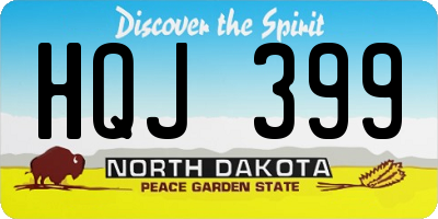 ND license plate HQJ399