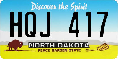 ND license plate HQJ417