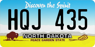 ND license plate HQJ435