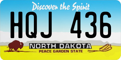 ND license plate HQJ436