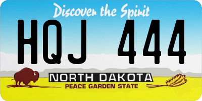 ND license plate HQJ444
