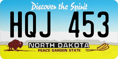 ND license plate HQJ453