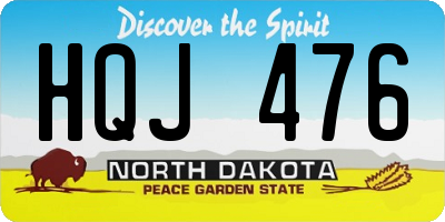 ND license plate HQJ476