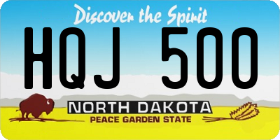 ND license plate HQJ500