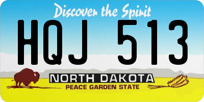 ND license plate HQJ513