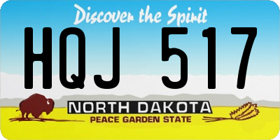 ND license plate HQJ517