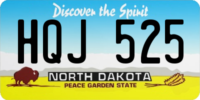 ND license plate HQJ525