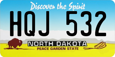 ND license plate HQJ532