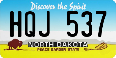 ND license plate HQJ537