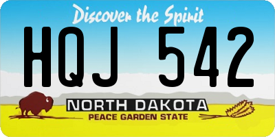 ND license plate HQJ542