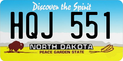 ND license plate HQJ551