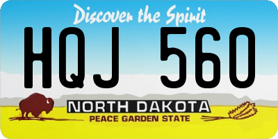 ND license plate HQJ560