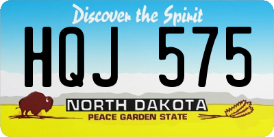 ND license plate HQJ575
