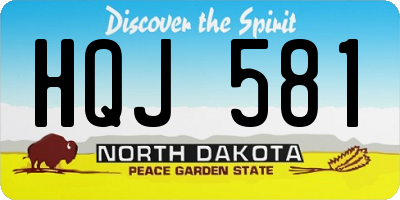 ND license plate HQJ581