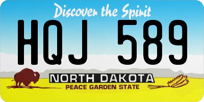 ND license plate HQJ589