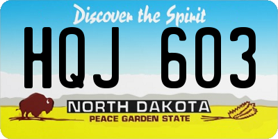 ND license plate HQJ603