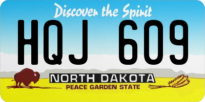 ND license plate HQJ609