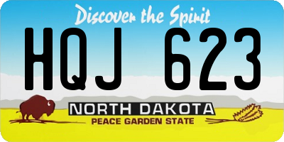 ND license plate HQJ623