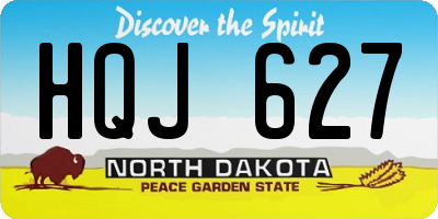 ND license plate HQJ627