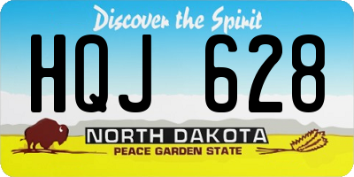ND license plate HQJ628