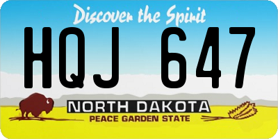 ND license plate HQJ647