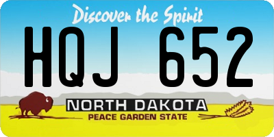 ND license plate HQJ652