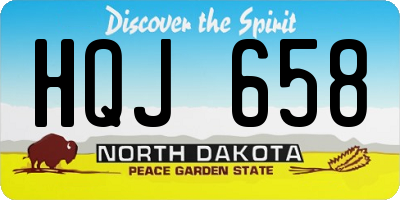 ND license plate HQJ658