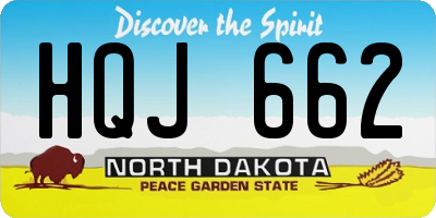 ND license plate HQJ662
