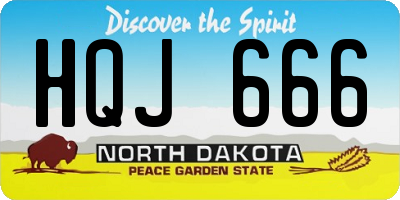 ND license plate HQJ666