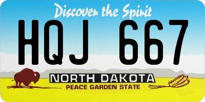 ND license plate HQJ667
