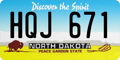 ND license plate HQJ671