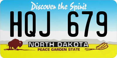 ND license plate HQJ679