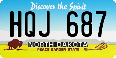 ND license plate HQJ687