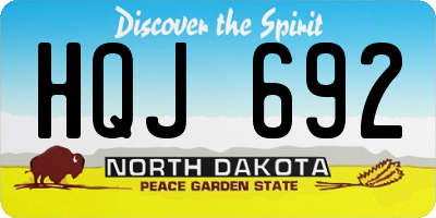ND license plate HQJ692